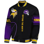 Estelle Minnesota Vikings Black Printed Varsity Jacket For Sale