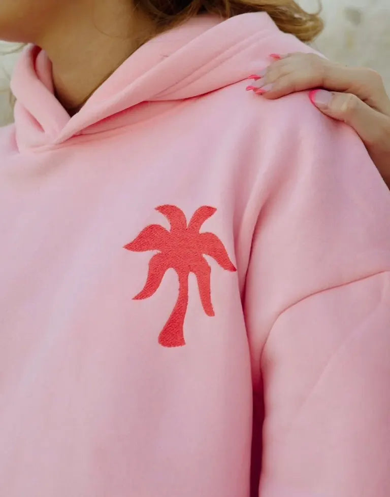 Everything Comes In Waves Hoodie In Pink