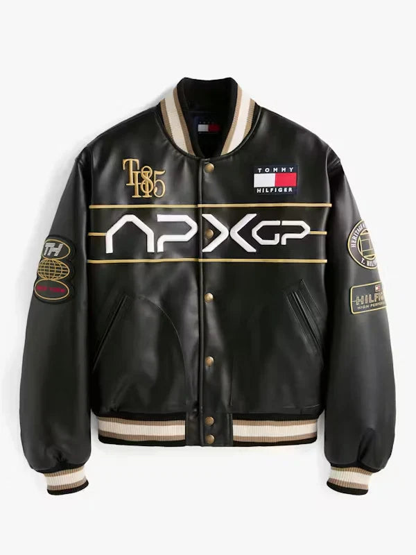 F1 Movie Racing Tommy Hilfiger Black Varsity Jacket
