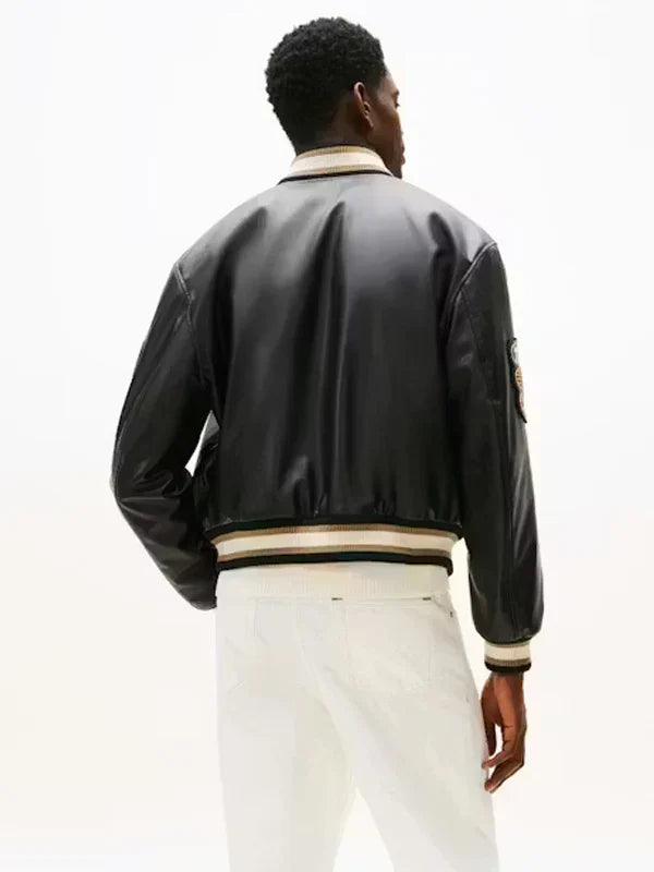 F1 Movie Racing Tommy Hilfiger Black Varsity Jacket