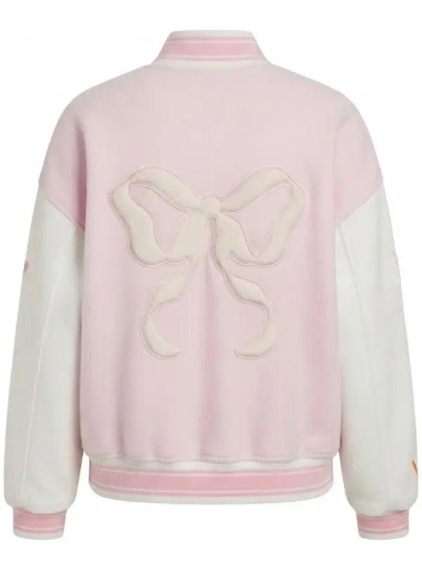 Fanatics x LoveShackFancy Miami College Pink Varsity Jacket
