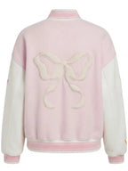 Fanatics x LoveShackFancy Miami College Pink Varsity Jacket