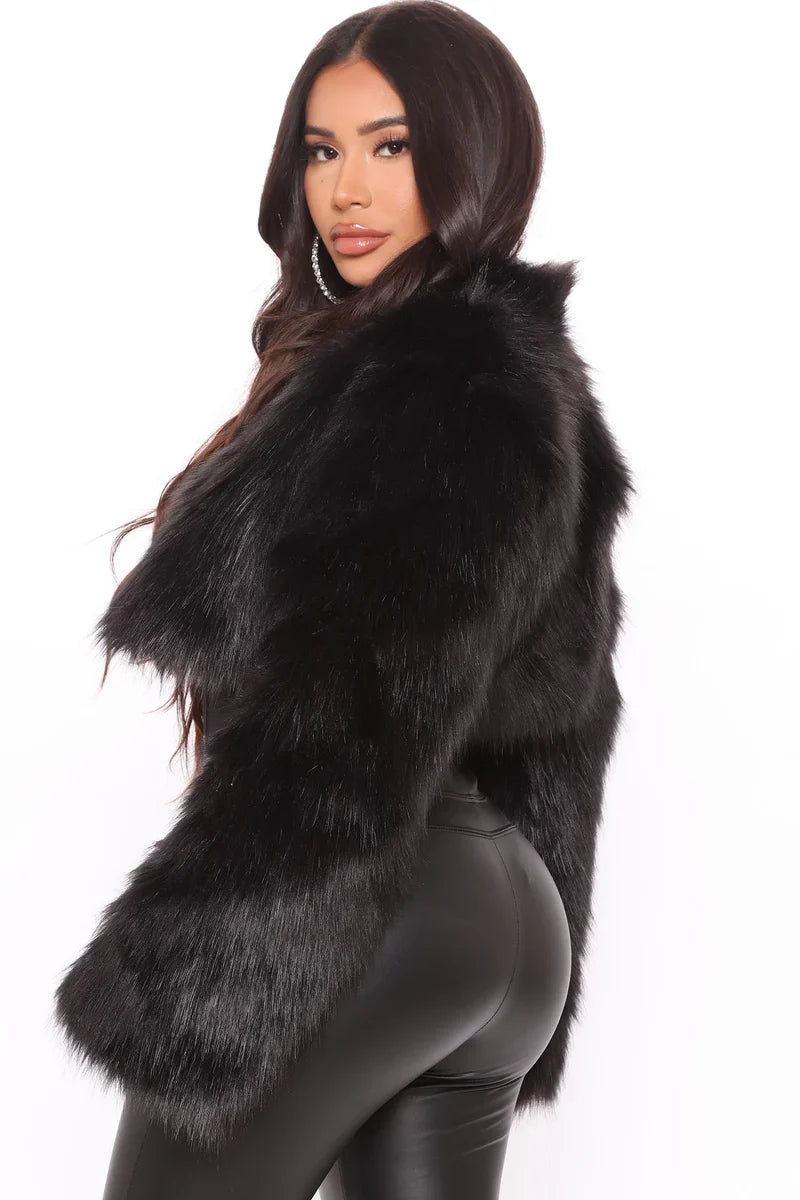 Fashion-Nova-Black-Fur-Coat-Cropped