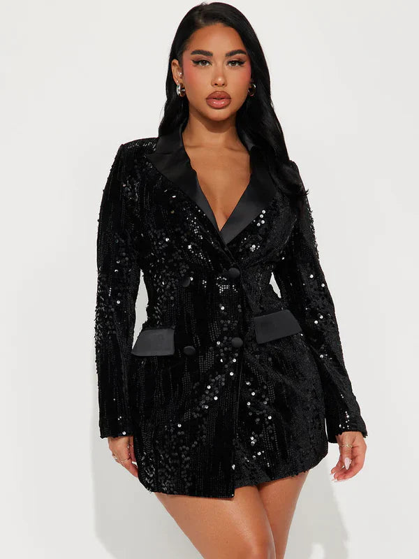 Fashion-Nova-Black-Sequin-Blazer-Dress