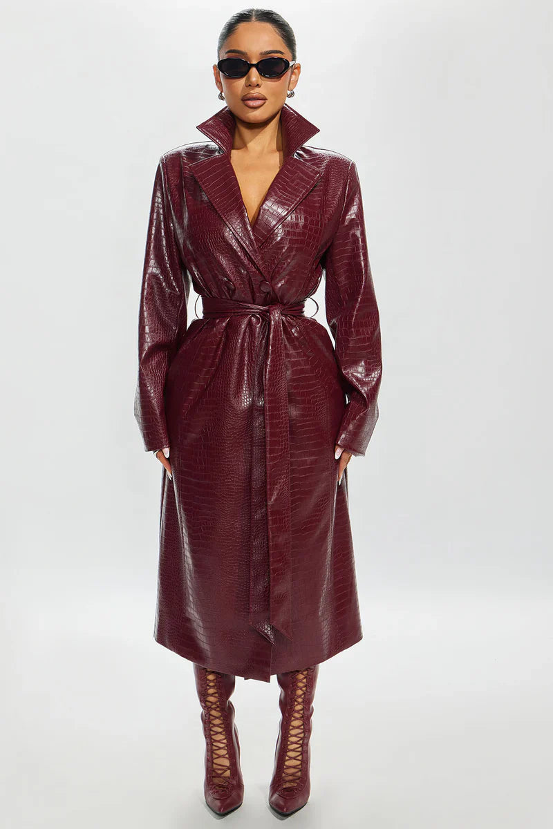 Fashion-Nova-Burgundy-Leather-Trench-Coat