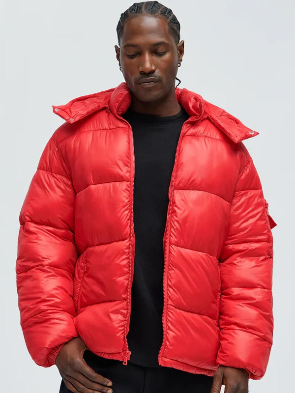 Fashion Nova Red Puffer Jacket