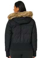Faux Fur Trim Puffer Bomber Jacket