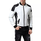 Faux Leather Black And White Jacket For Sale
