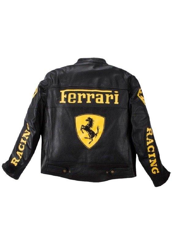 Ferrari Moto Leather Jacket Back