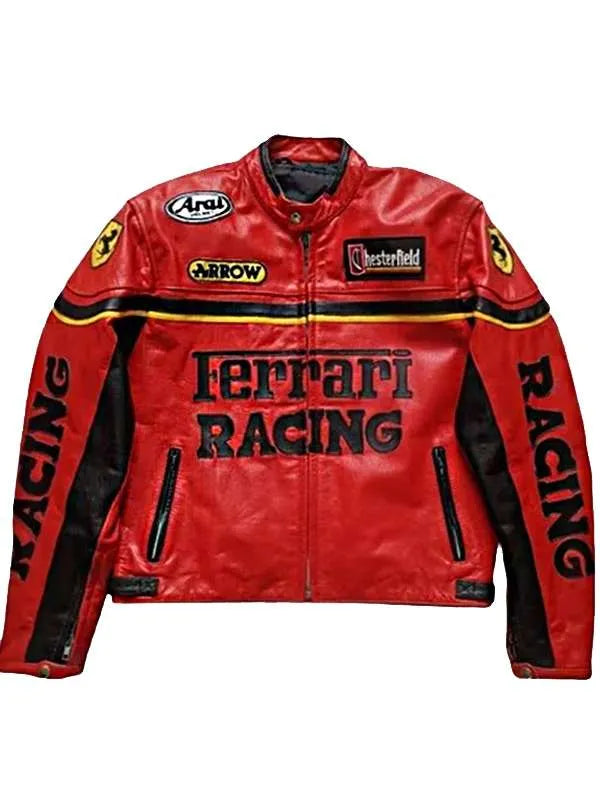 Ferrari Red Racing Leather Jacket