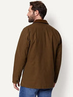 Mittie Fay Mens Brown Cotton Jacket Corduroy Collar