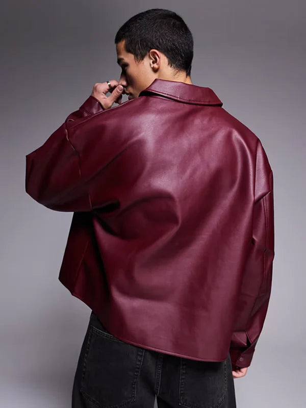 For Sale Burgundy Leather Jacket