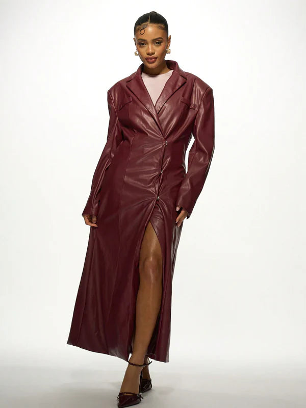 For Sale Missguided Leather Trench Coat