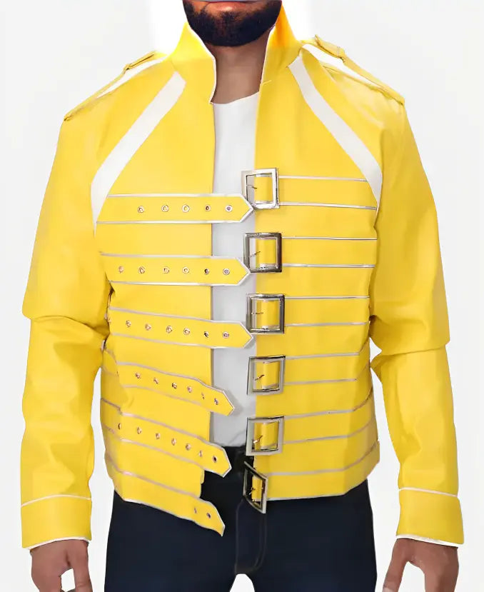 Freddie Mercury Concert Yellow Leather Jacket