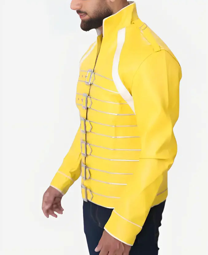 Freddie Mercury Concert Yellow Leather Jacket