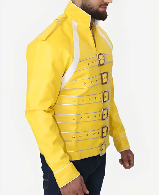 Freddie Mercury Concert Yellow Leather Jacket