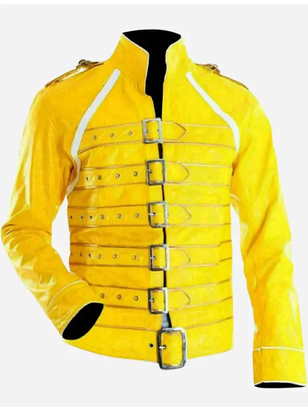 Freddie Mercury Concert Yellow Leather Jacket