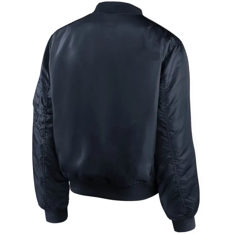 Frederick L Houston Texans Blue Zip Bomber Jacket For Sale