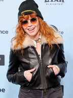 Free Leonard Peltier 2025 Natasha Lyonne Black Leather Jacket