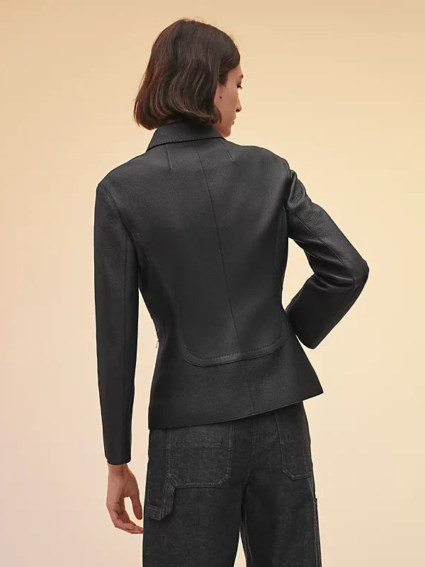 Free Shipping Hermes Leather Jacket