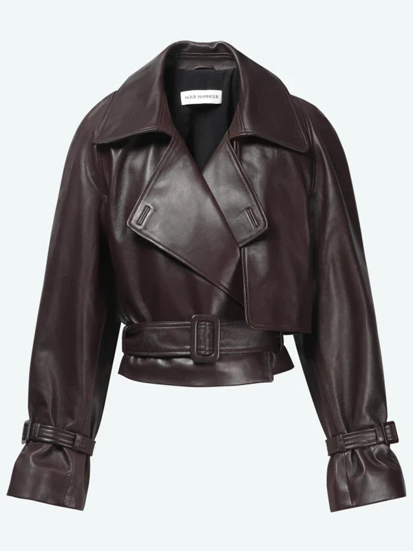 Free Shipping Nour Hammour Leather Jacket Dupe