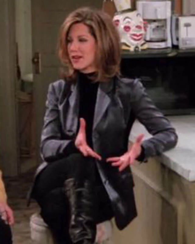 Friends-Rachel-Green-Black-Leather-Blazer