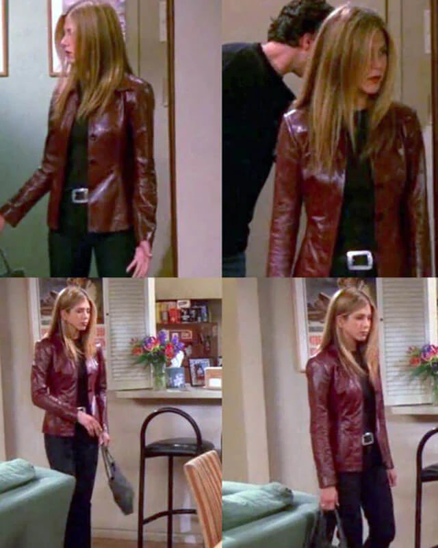 Friends-Rachel-Green-Maroon-Leather-Jacket