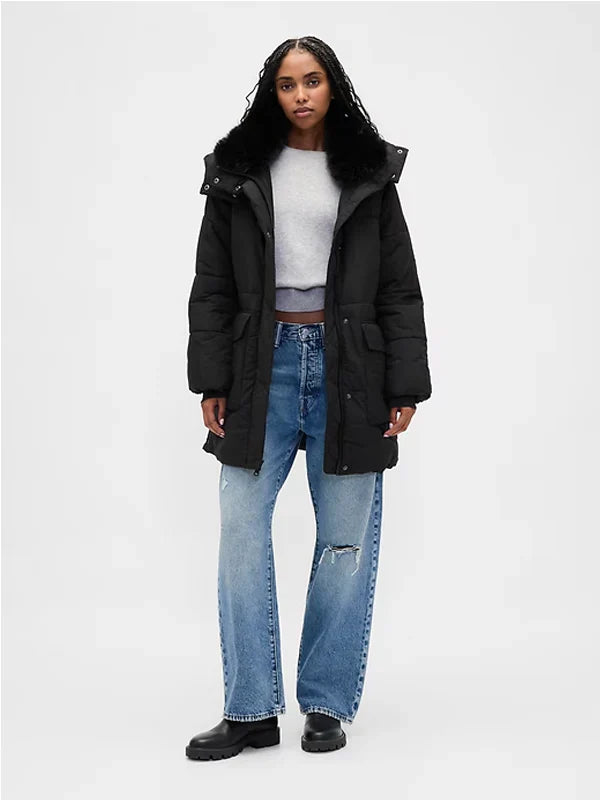 GAP-Faux-Fur-Trim-Midi-Puffer-Jacket