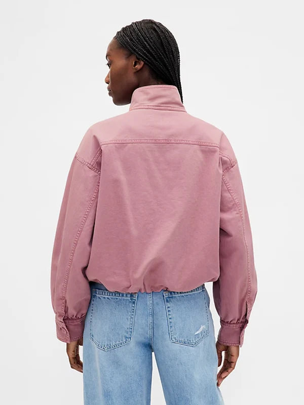 GAP-Pink-Twill-Bubble-Jacket-Back