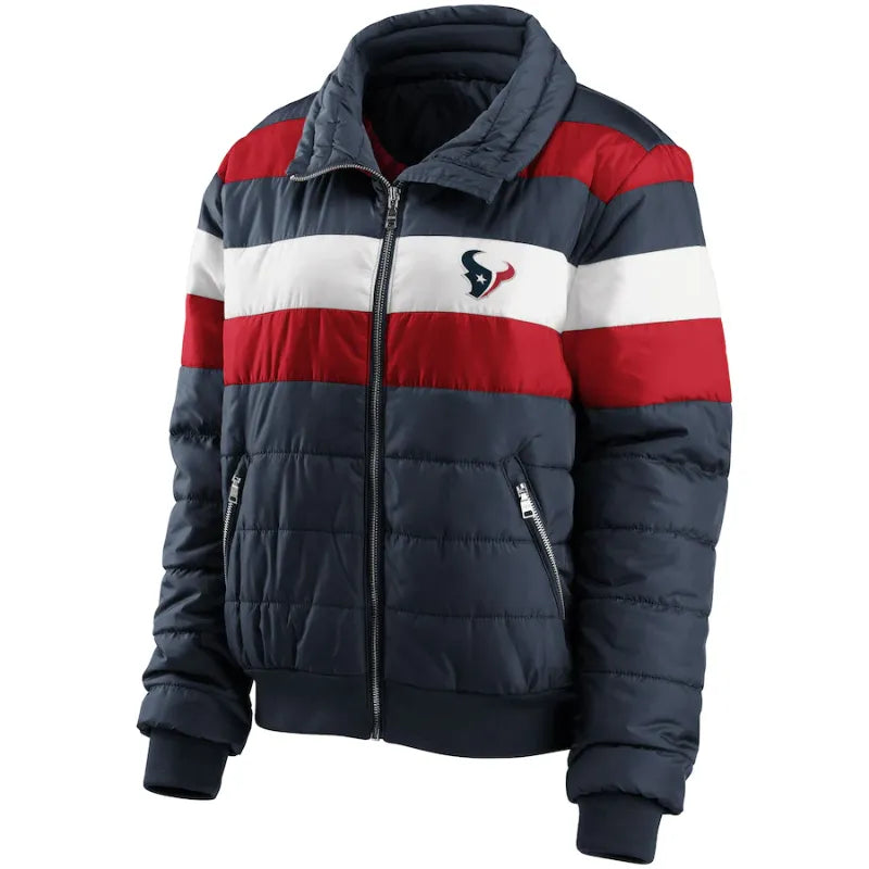 Gallo Houston Texans Color block Zip Puffer Jacket