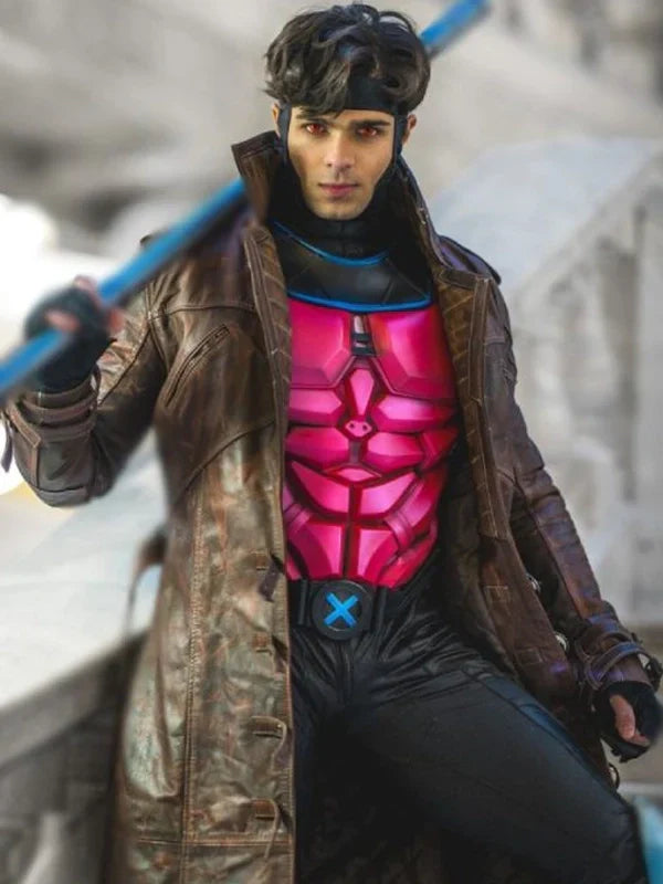 Gambit-Marvel-Comics-Leather-Brown-Trench-Coat