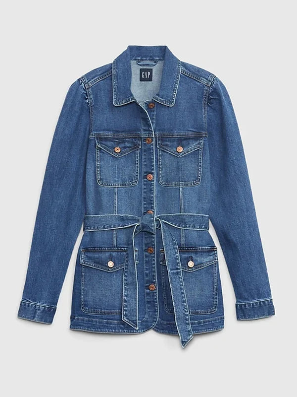 Gap Factory Puff Sleeve Denim Jacket For Sale