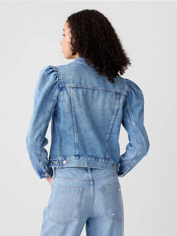 Gap Puff Sleeve Denim Jacket For Sale