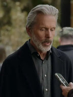 NCIS S23 Gary Cole Black Wool Coat