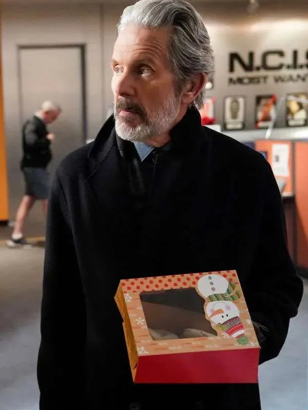 NCIS S23 Gary Cole Black Wool Coat