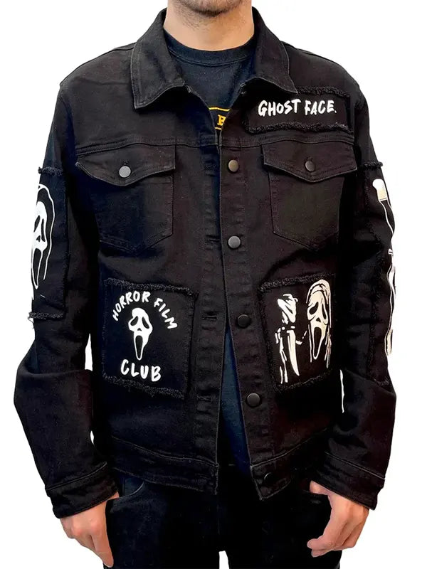 Ghostface Scream Slasher Grunge Punk Denim Jacket