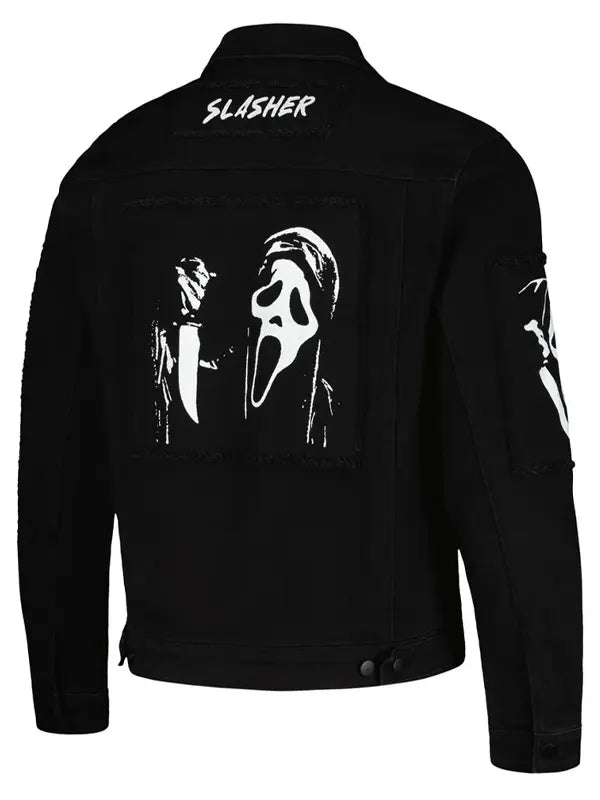 Ghostface Scream Slasher Grunge Punk Denim Jacket