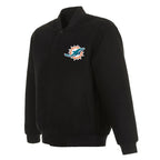Gideon Miami Dolphins Black Zip Bomber Jacket