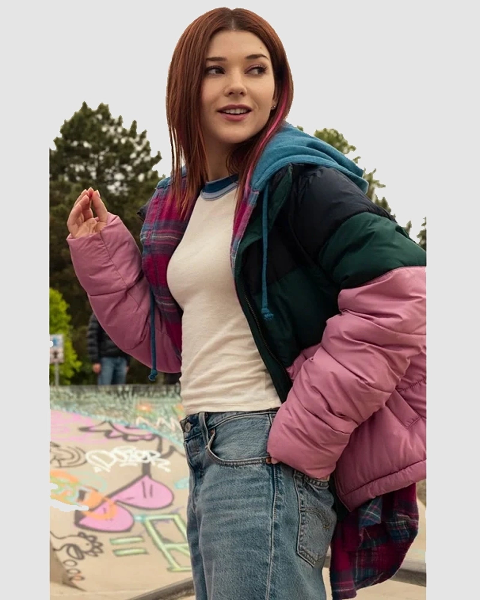 Ginny-And-Georgia-S03-Abby-Colorblock-Puffer-Jacket
