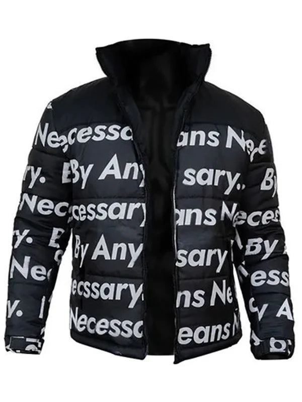 Goku Drip Black Puffer Jacket
