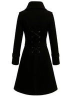 Gothic Pumpkin Black Wool Coat