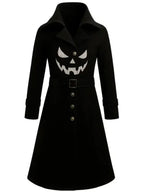 Gothic Pumpkin Black Wool Coat