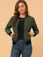 Green Bomber Jacket Womens