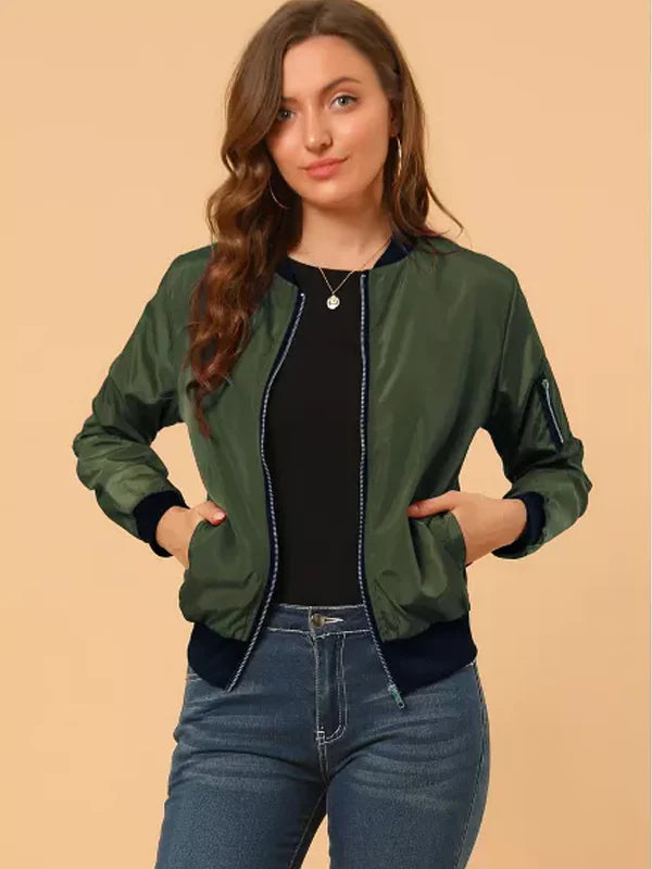 Green Bomber Jacket Womens