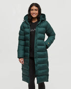 Green winter puffer jacket