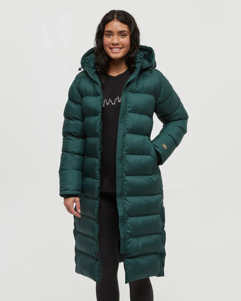 Green winter puffer jacket