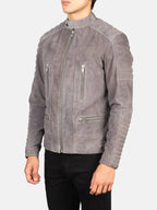 Grey Biker Jacket For Sale