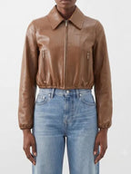 Gucci Cropped Leather JacGucci Cropped Leather Jacket