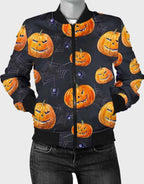 Halloween Pumpkin Bomber Jacket