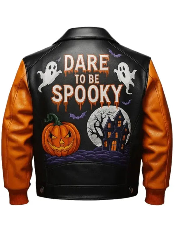 Halloween Dare To Be Spooky Gothic Print Bomber jacket